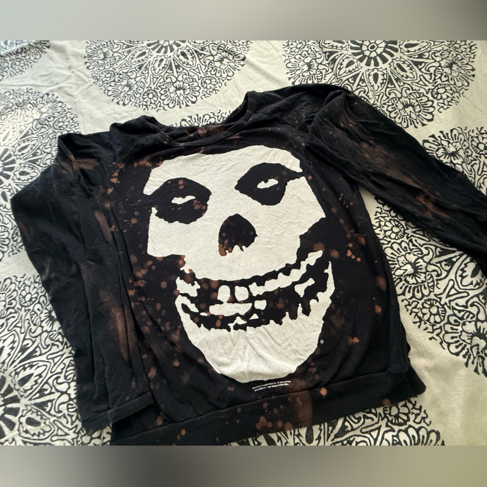 Vintage licensed the misfits hand bleach dyed Graphic Long Sleeve Tee